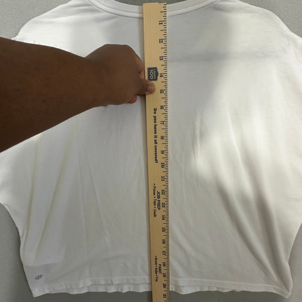 Athleta Zephyr Crop Tee White Relaxed Short Sleeve Boxy T-Shirt 891898-01 Medium - Picture 5 of 8